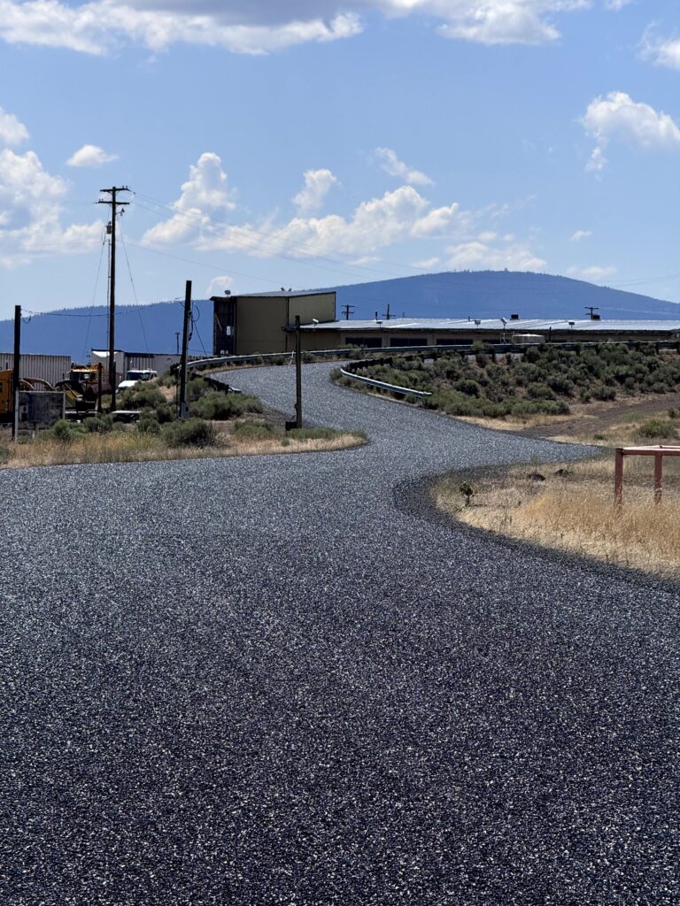 Chip seal access road for Klamath Falls Electric Plant